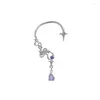 CLIP-ON SCREW BACK BACKS EARRINGS 1PCS unik design Purple Crystal Cross Star Ear Bone Clip Womens Tassel Hängande Hip Hop Punk Earrin Dhyxo