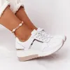 Casual Shoes 2024 Women Sneakers Lace-Up Wedge Heels Sport Vulcanized Ladies Platform Tennis Zapatos Mujer