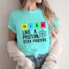 Denk Als Een Prot Blijf Positief Grappige Wetenschap T-shirt Cott Tops T-shirt Ontwerp Hoge Kwaliteit Afdrukken T-shirt Y2K Top Tees 03re #