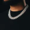 Partihandel 19mm 20 24 tum Hip Hop Zirconia Hiphop Jewellery Necklace Sier Iced Out Cuban Link Moissanite Chain