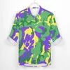 mardi Gras Camo Shirt Colorful Camoue Casual Shirts Lg Sleeve Graphic Y2K Blouses Autumn Vintage Oversized Clothing 05cE#