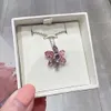 Swarovskis smycken halsband Nytt gema halsband örhängen kvinnor rosa strålande färgglada element kristall krage kedja
