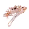 Hårklämmor Barrettes Fashion Crystal Flower Clip Hairpins For Women Rhinestone Bow Knot Barrette Hairgrips Accessories Drop Delivery J OT46D