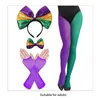 mardi Gras Costume,Headband Tricolor Tight Pantyhose Halen Cosplay Props F6g6#