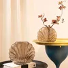 Garrafas de armazenamento europeu âmbar vaso de vidro arranjo flor mesa artesanato ornamentos arte concha irregular hidropônico decoração para casa