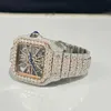 Luxury Moissanite Diamond Watch loded okrągły genialny krój vvs moissanite diamentowy zegarek męski ręcznie robiony luksusowy zegarek projektowy