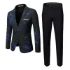 2023 neue Männer Busin Social Anzug 2 Stück Set Rot/Blau Fi männer Ball Party Slim Fit Blazer jacke und Hosen A3LX #