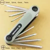 Processors Portable 8pcs Folding Precision Screwdriver Set Wrench Lightweight Hex Torx Multisize Spanner Repair Tool Screwdriver Bit