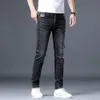 Designer masculino casual estiramento jeans magros calças lápis streetwear 90s preto denim calças fi coreano denim calças homem a6ae #