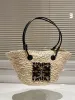 Designer Straw Basket Fashion Bag Handwoven Crossbody Beach Tote Summer Ladies Handbag A2