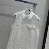 2024 Spring Lapel Neck Sleeveless With Strap Women Dress Designer High End Womens Runway Dress Vestidos de Festa 3283