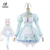 Rolecos Nekopara Chocola Vanilla Cosplay Kostüm Chocola Vanilla Cosplay Kostüm Maid Dr Cat Neko Sexy Frauen Kostüm Full Set x50i #