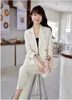 Women's Two Piece Pants Women Business Work Wear Suits With And Jackets Coat Female Pantsuits Professional Blazers Beauty Salon OL Trousers