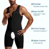 Mannen Shapewear Tummy Controle Body Taille Trainer Afslanken Full Body Shaper Fajas Compressie Shirt Shorts met Pad Slanke Buik 240318