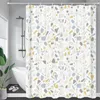 Cortinas de ducha Pequeña piedra impresa Cortina de baño Patrón de puntos de guijarros Pantalla impermeable con ganchos para la decoración del baño del hogar