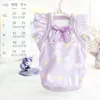 Ropa para perros Ropa para mascotas Estrellas Luna Manga voladora Vestido de tirantes para ropa Gato Pequeño Sueño Púrpura Verano Fino Linda Chica Chihuahua