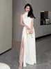 Sexy Party Prom Bodycon Midi Kleid für Frauen Kleidung Lässig Elegante Ärmellose Chiffon Büro Dame Kleid Korea Sommer 240320