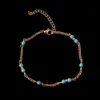 Bracelets de cheville en gros-1pcs unique Nturquoise perles chaîne d'argent bracelet de cheville souvenir bracelet de cheville bijoux de pied rapide nouvelle mode livraison directe Dhlwn