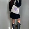 Sacs à bandoulière Harajuku Kawaii pour femmes, fourre-tout japonais en forme de cœur, fourre-tout Lolita, grand acheteur avec fermeture éclair, 2023, 230309