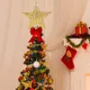 Décorations de Noël 25cm Big Gold Silver Glitter Tree Top Star pour la maison exquise fer Art ornement Noël fête année décor