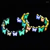 Anillos de clúster Mariposa luminosa moderna para mujeres que brillan en el corazón oscuro Aleación de cuerda Aleación Atentable Atentable Dode Anillo Joya Joyería