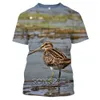 T-shirt 3D da donna T-shirt mimetica stampata da uomo con uccelli animali estivi Q8NB #