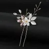 Fermagli per capelli Barrettes Squisiti forcine di cristallo Gioielli a forma di U Stile cinese Decorazione delle donne Strass Accessori da sposa Goccia Deli Otc9Q