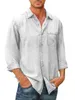 Mannen Shirts Cott Denim Lg Mouw Casual Effen Kleur Revers Shirt Heren Lente Herfst Fi Vintage Jeans Shirt Tops S-5XL k7p3 #
