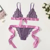 sexy lingerie di pizzo set donne sensuali scava fuori trasparente donne biancheria intima erotica set porno reggiseno sesso perizoma mutandine lingerie n6PB #