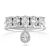Choucong marca anéis de casamento jóias de luxo 925 prata esterlina meia eternidade corte oval branco topázio cz diamante pedras preciosas com pêra 282h