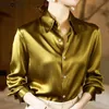 Brand Quality Luxury Women Satin Shirt Elegant and Youthful Woman Blouses Office Ladies White Long Sleeve Shirts Silk Tops 240315