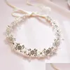 Hair Clips Barrettes Flower Accessories Bridal Pearl Women Headband Crystal Tiaras Fashion Head Piece Decoration Engagement Drop Deliv Otir0