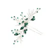 Barrettes Barrettes Sweet Hairpin Couvre-chef Sparkling Emeralds Strass Coiffe pour Party Cosplay Outfit Tissu Assorti Hsj88 Dro Otmpv