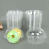 Tek kullanımlık fincan pipetler 10 adet şeffaf plastik fincan köpük tatlı çörek kek salatası kapları gıda puding kek kutuları kapaklı