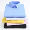 men's cott shirt no-ir busin Solid color casual twill fi lg sleeve social office high quality busin formal wear f109#