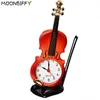 Orologi da tavolo Simulazione Violino Moda creativa Semplice sveglia Forma Strumento musicale Cartone animato Desktop Soggiorno Ornamenti Plastica