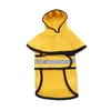 Vêtements pour chiens, vêtements imperméables et coupe-vent de petite et moyenne taille pour animaux de compagnie, fournitures de poncho réfléchissantes