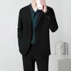 spring Brown Black Blazer Men Slim Fit Fi Social Mens Dr Jacket Busin Formal Jacket Men Office Suit Jacket S-3XL p2NB#