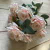 Dekorativa blommor Tillbehör Party 9 Heads Artificial Flower Holding Buquets Fake Floral Camellia Rose