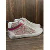Designer Italien varumärke sneaker midstjärniga gyllene skor kvinnor leopard tryck rosa gylle glitter klassisk vit do-gammal smutsig designer hög toppstil sko