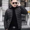 POLDING SLIM FIT MAN POLLED COER HOUDED DOWN JACKES FÖR MÄN Lätt Puffer Parkas Kort avslappnad i Promoti Winter Clothes Z09x#