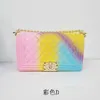 24% OFF Designer bag 2024 Handbags womens fashion Lingge single shoulder chain colorful diagonal jelly