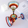 Zaagbladen Handmade Colorful Tail Cup Europe Goblet Cup Champagne Cup Creative Wine Glasses Bar Party Home Drinkware Wedding Gifts