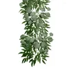Dekoracyjne kwiaty yo-artficial eucalyptus Willow rattan stół ślubny dekoracja sztuczna zielona zaszyfrowana