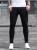 2023 Printemps Été Hommes High Fi Noir Skinny Cheville Fit Ripped Jeans Hommes Élégant Designer Denim Pantalon Jeans pour Homme v0Xq #