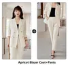 Women's Two Piece Pants Women Business Work Wear Suits With And Jackets Coat Female Pantsuits Professional Blazers Beauty Salon OL Trousers