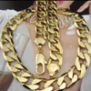 Collana da uomo con bracciale in oro 18 carati PESANTE 12 5MM da 115 g, set da 22 catene246x