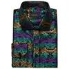 Paars Groen Geel Paisley Shirts voor Mannen Zijde Polyster Lg Mouw Luxe Tuxedo Dr Shirt Bruiloft Mannen Kleding d4xY #