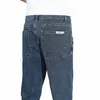 Herrfjäder/sommar jeans Loose Cott Men's Casual Pants bekväma ons fi elastiska jeans ljusblå w1pa#