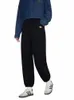 Dushu 4% Lã Mulheres Casual Bege Sweatpants Tie-Up Design Preto Engrossar Calças Quentes Commuter Cintura Elástica Esporte Estilo Pant q5vZ #